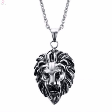 Lion Head Skull Chain colgante de joyería de acero inoxidable collar